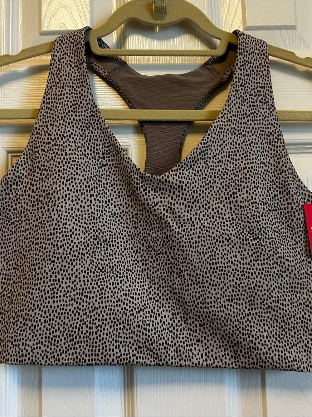 NWT SPANX Taupe Dot Racerback Sports Bra